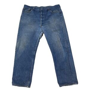 Vintage Levi's Jeans Mens 42x30 Blue 501 XX Button Fly USA Made 90s Red Batwing